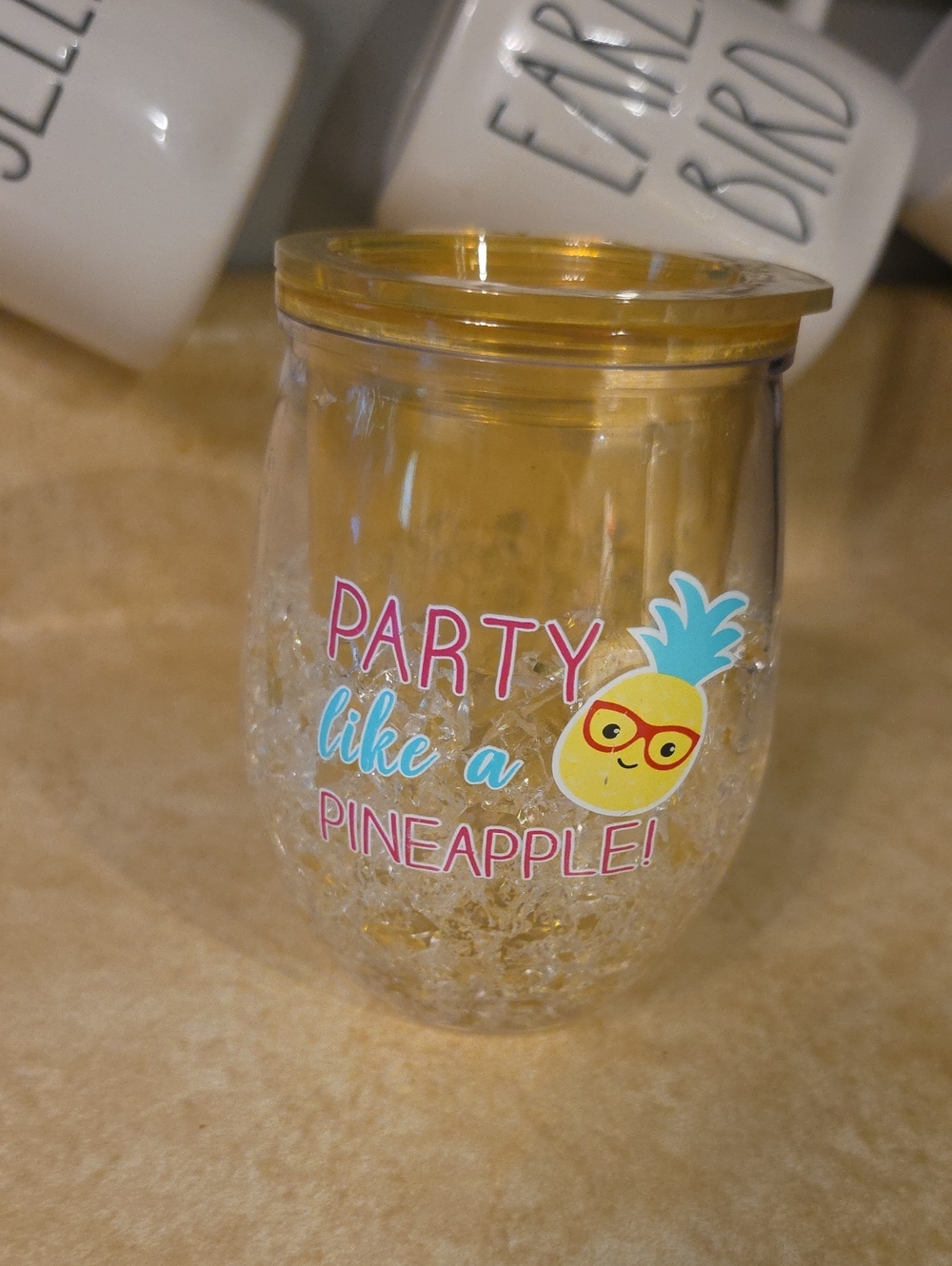Party Like a Pineapple Insulated Tumbler - Yellow Pineapple Design